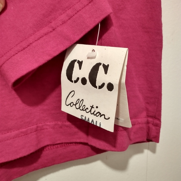 Vintage 90's Pink Kitty Cat Stylized Graphic Long Sleeve Top Size Small W/Tags - Picture 3 of 5